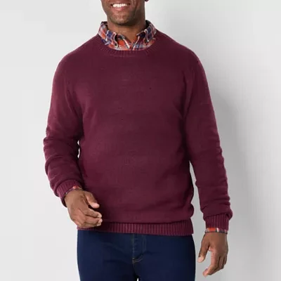 St. John's Bay Cozy Big and Tall Mens Crew Neck Long Sleeve Pullover Sweater