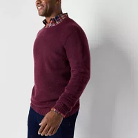 St. John's Bay Cozy Big and Tall Mens Crew Neck Long Sleeve Pullover Sweater