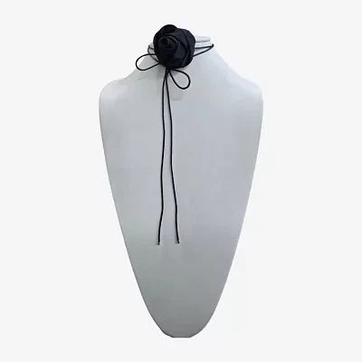 Bijoux Bar Black Rose Flower Choker Necklace