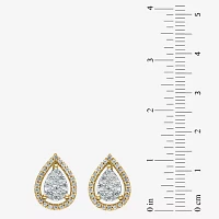 1/2 CT. T.W. Natural White Diamond 14K Two Tone Gold 11.8mm Stud Earrings