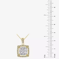 Womens 1/2 CT. T.W. Natural White Diamond 14K Two Tone Gold Pendant Necklace