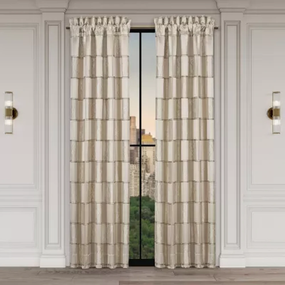 Queen Street Benton Flax Blackout Rod Pocket Set of 2 Curtain Panel