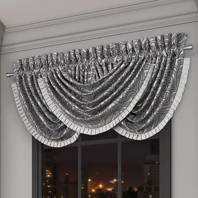 Queen Street Bylthe Pewter Rod Pocket Waterfall Valances