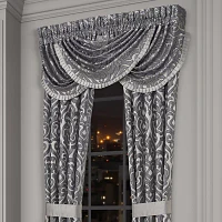 Queen Street Bylthe Pewter Rod Pocket Waterfall Valance