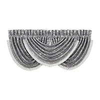 Queen Street Bylthe Pewter Rod Pocket Waterfall Valance