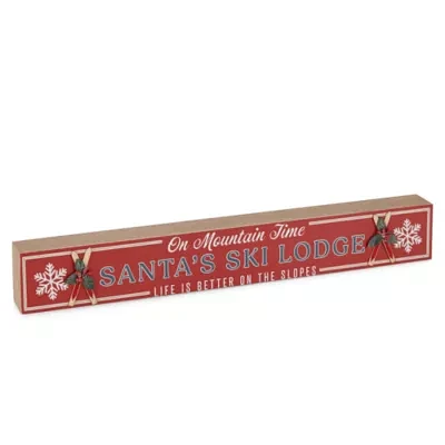 North Pole Trading Co. Santa Ski Lodge Word Block Christmas Tabletop Decor