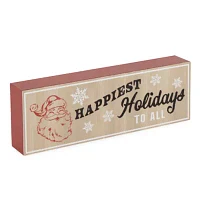 North Pole Trading Co. Happiest Holiday Double Sided Word Block Christmas Tabletop Decor