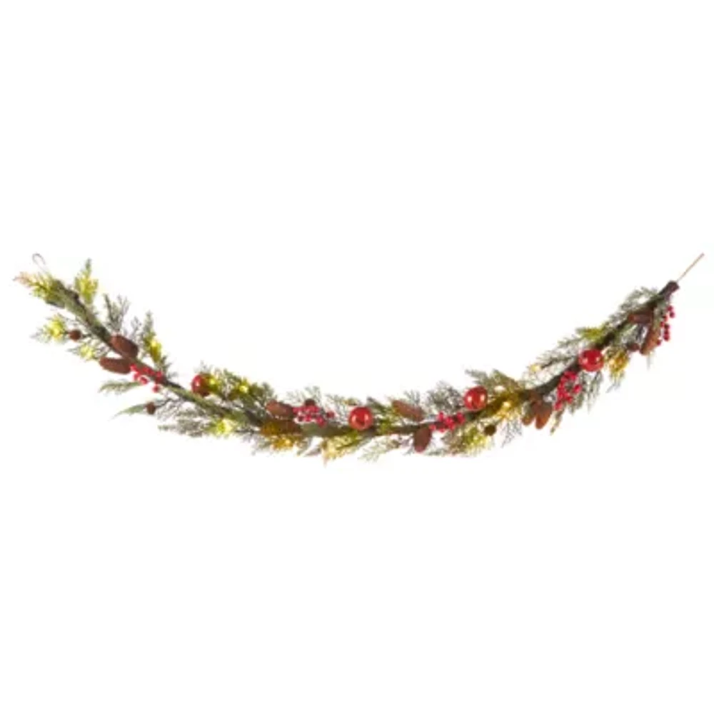 North Pole Trading Co. Oversized Jingle Bell Pre-Lit Indoor Christmas Garland