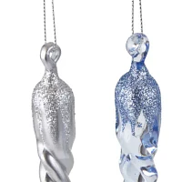 North Pole Trading Co. Icicle With Glitter Top Set 2-pc. Christmas Ornament