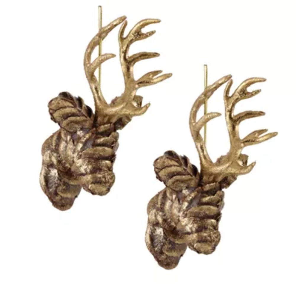 North Pole Trading Co. Reindeer Head Set 2-pc. Christmas Ornament