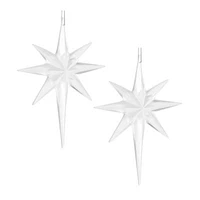 North Pole Trading Co. Frosted North Star Set 2-pc. Christmas Ornament