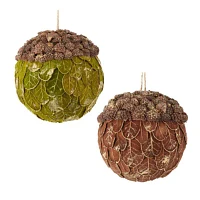 North Pole Trading Co. Leaf Ball Set 2-pc. Christmas Ornament