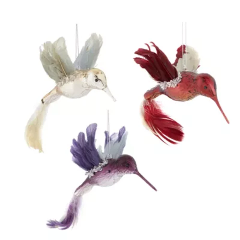 North Pole Trading Co. Hummingbird Set 3-pc. Christmas Ornament