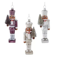 North Pole Trading Co. Nutcrackers With Trees African American Set 3-pc. Christmas Ornament