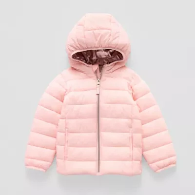 Okie Dokie Baby & Toddler Girls Hooded Midweight Puffer Jacket