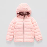 Okie Dokie Baby & Toddler Girls Hooded Midweight Puffer Jacket