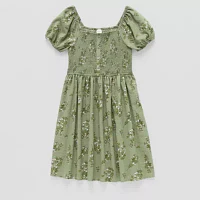 Thereabouts Little & Big Girls Short Sleeve Puffed A-Line Dress