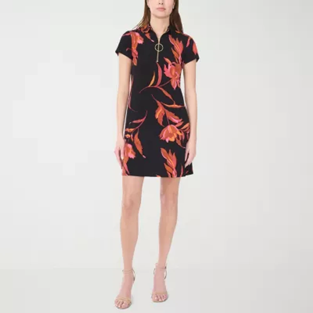 MSK Womens Short Sleeve Floral Shift Dress