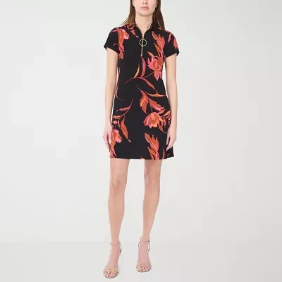 MSK Womens Short Sleeve Floral Shift Dress