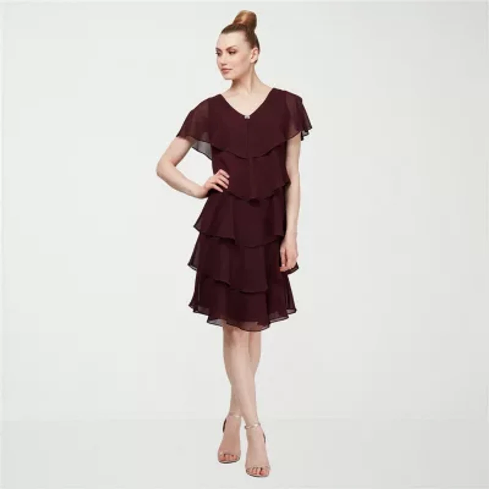 S. L. Fashions Womens Short Sleeve Shift Dress