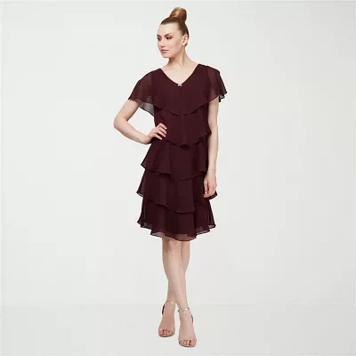 S. L. Fashions Womens Short Sleeve Shift Dress