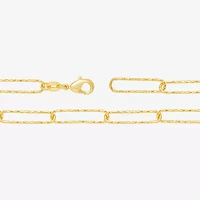 Silver Reflections Womens 18K Gold Over Brass 18 Inch Paperclip Chain Necklace