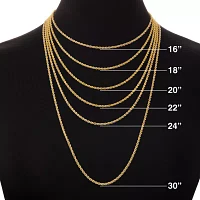 Silver Reflections Womens 18K Gold Over Brass 18 Inch Paperclip Chain Necklace