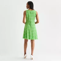 Perceptions Womens Floral Jacket Dress Petite