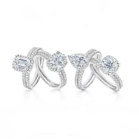 Signature By Modern Bride (F / VS2) Womens 2 CT. T.W. Lab Grown White Diamond 10K or 14K Gold Pear Side Stone Bridal Set