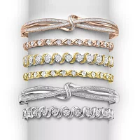 Womens 1/10 CT. T.W. Natural White Diamond Sterling Silver 7.5 Inch Tennis Bracelet