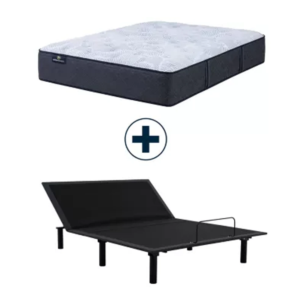 Serta Perfect Sleeper Blue Lagoon Nights 13.5" Plush Tight Top - Mattress + Adjustable Base