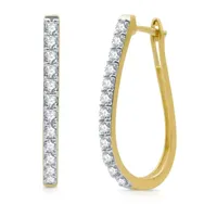 1 CT. T.W. Natural White Diamond 10K Gold 26.8mm Hoop Earrings