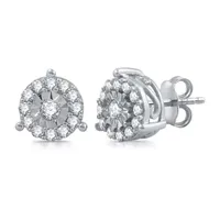 1/2 CT. T.W. Natural White Diamond 10K White Gold 9.4mm Stud Earrings