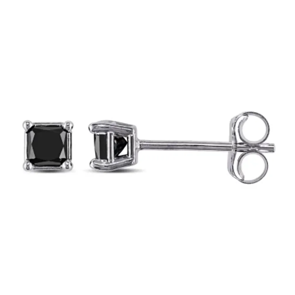 1/3 CT. T.W. Natural Black Diamond 10K White Gold 3.5mm Stud Earrings