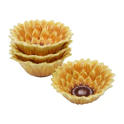 Certified International Sunset Sunflower 4-pc. Earthenware Ice Cream Bowl