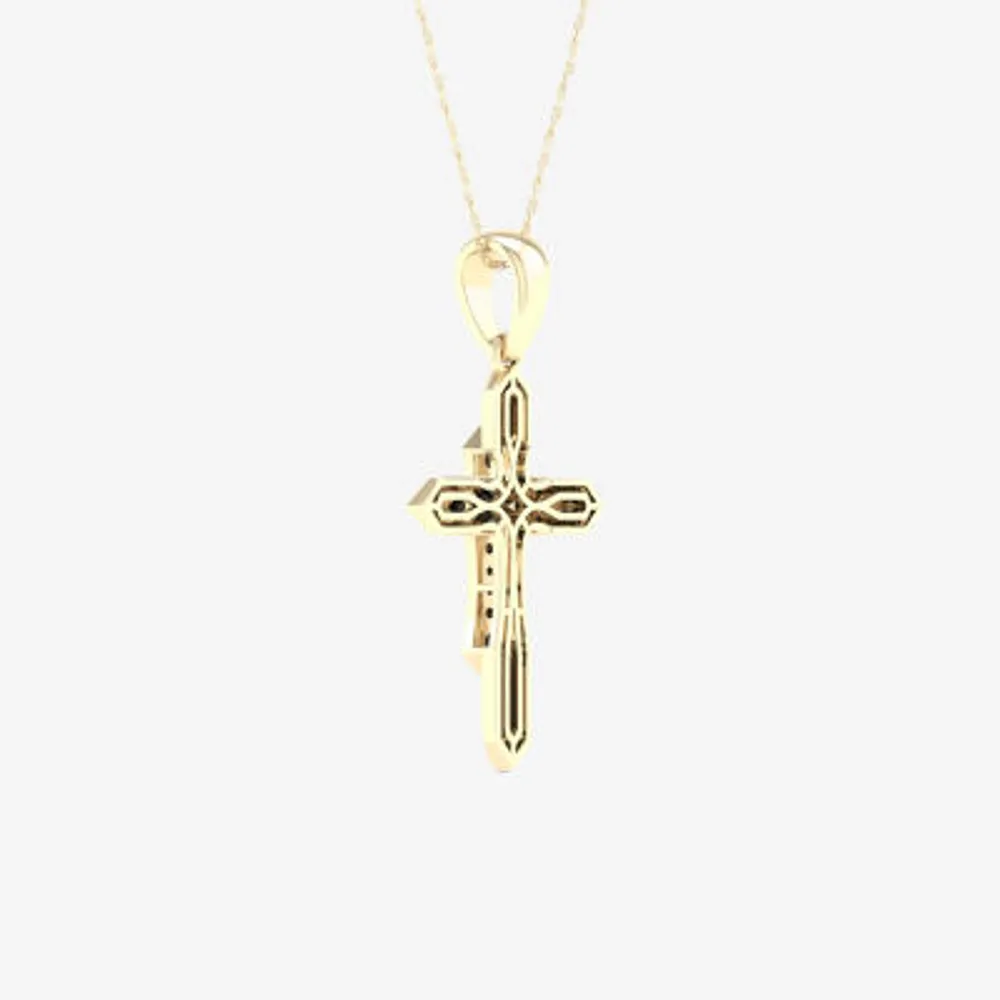 18K Gold Over Silver Crucifix Pendant Necklace, Color: Sterling Silver -  JCPenney