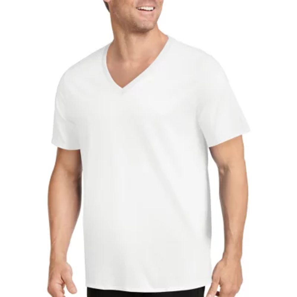 Jockey Tailored Essentials Mens 3 Pack Short Sleeve V Neck T-Shirt