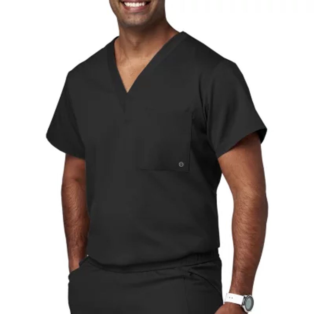 Meta 15202 Mens V Neck Stretch Fabric Short Sleeve Scrub Top