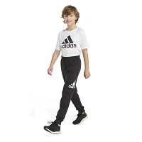 adidas Little Boys Mid Rise Cuffed Fleece Jogger Pant