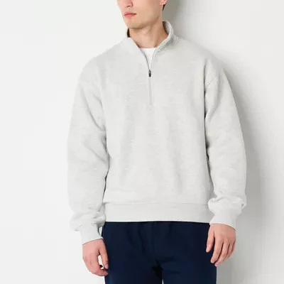 Xersion Cotton Fleece Mens Mock Neck Long Sleeve Sweatshirt