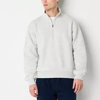 Xersion Quick Dry Cotton Fleece And Moisture Wicking Mens Mock Neck Long Sleeve Sweatshirt