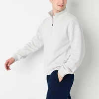 Xersion Quick Dry Cotton Fleece And Moisture Wicking Mens Mock Neck Long Sleeve Sweatshirt