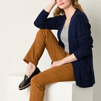 St. John's Bay Womens Long Sleeve Open Front Cardigan