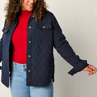 St. John's Bay Water Resistant Heavyweight Womens Quilted Jacket