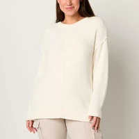 Stylus Womens Crew Neck Long Sleeve Pullover Sweater