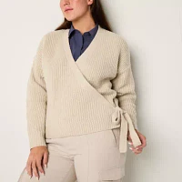 Stylus Womens Long Sleeve Open Front Cardigan