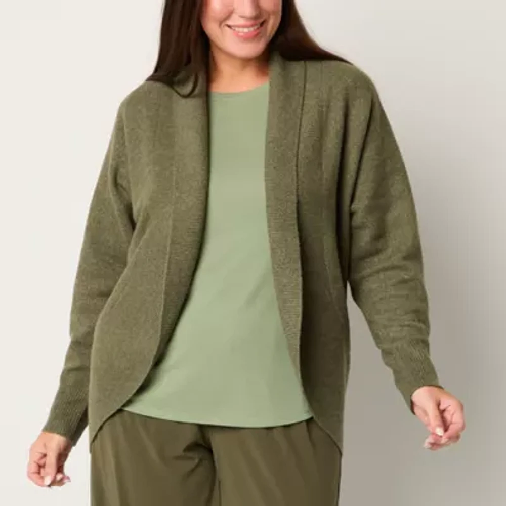 Stylus Womens Long Sleeve Open Front Cardigan