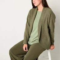 Stylus Womens Long Sleeve Open Front Cardigan