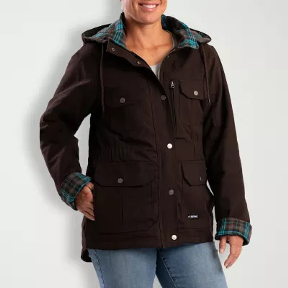 Berne Softstone Quilted Barn Womens Hooded Plus Tall Midweight Work Jacket