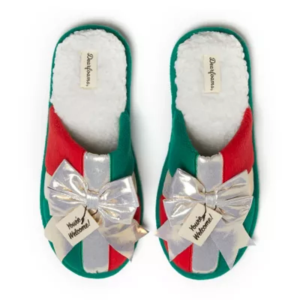 Dearfoams Holiday Novelty Scuff Unisex Adult Slip-On Slippers